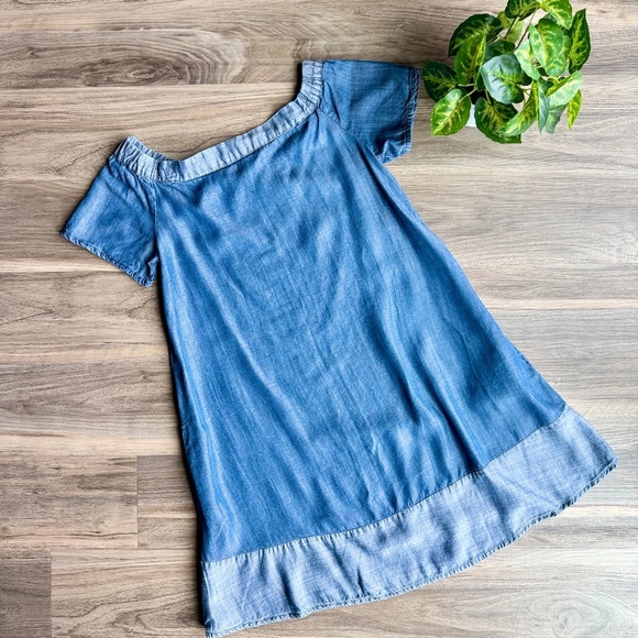 Cato Blue Chambray Off Shoulder Short Sleeve Dress – Size XS - Picture 10 of 10